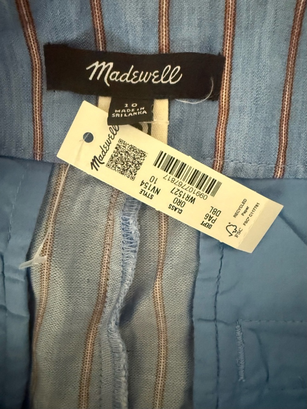 NWT Madewell Pintucked Shorts in Linen, Delphinium Blue Size 10 - Picture 11 of 12